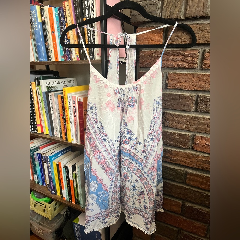 In Bloom Floral Blue and Pink Women's Nightgown